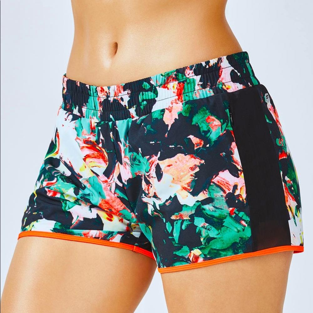 Fallon Short - Paintbrush Floral/Black/Hot Orange